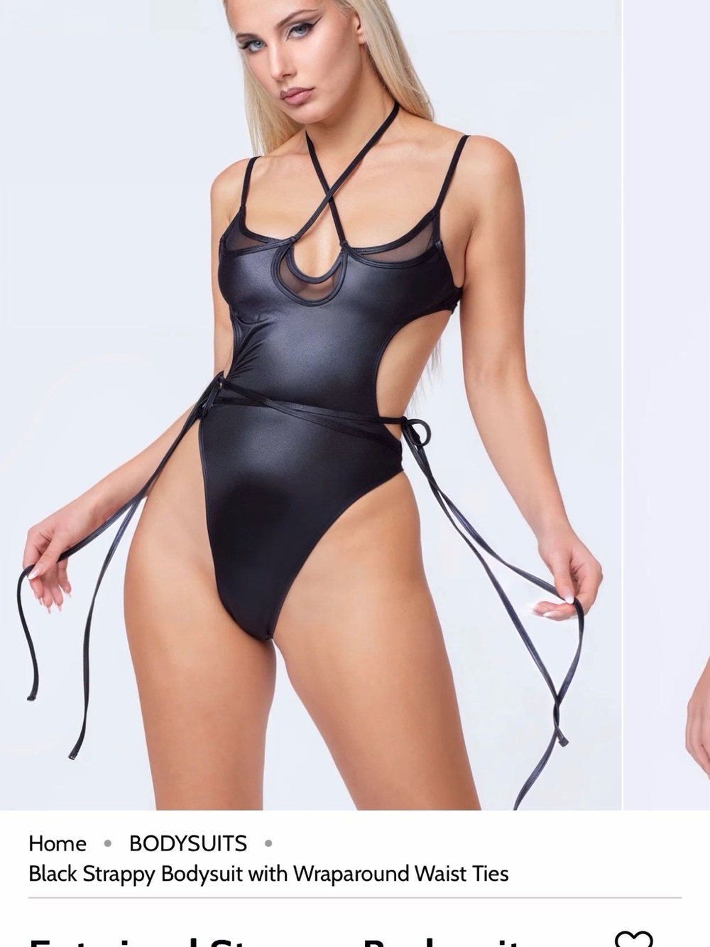 NWOT Badinka Entwined Strappy Black Bodysuit